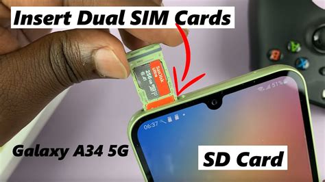 Samsung Galaxy A34 5g How To Insert Dual Sim Cards And Sd Card Youtube