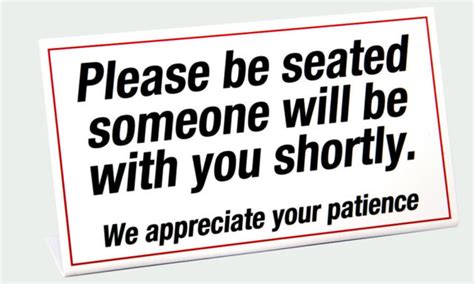 Plastic Please Be Seated Waiting Room Sign 2 Pack Free Shipping Ebay