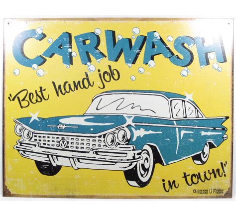 10005 Car Wash Best Hand Job In Town Funny Metal Sign