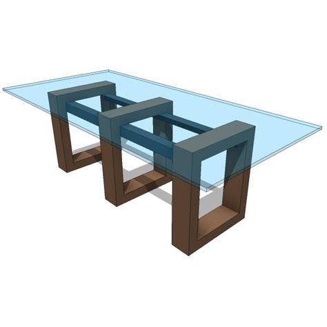 A dining table sketch with some dimensions. JH2 : Revit families, Modern Revit Furniture models, The Revit Collection