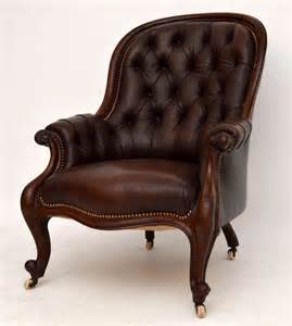 Antique Victorian Mahogany And Leather Armchair Antiques Atlas