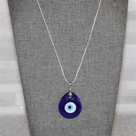 Turkey Kabbalah Glass Evil Eye Pendant Necklace Good Luck Etsy