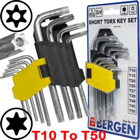 Bergen Short Torx Keys Security Torx Wrenches Stubby Tamper Proof Star