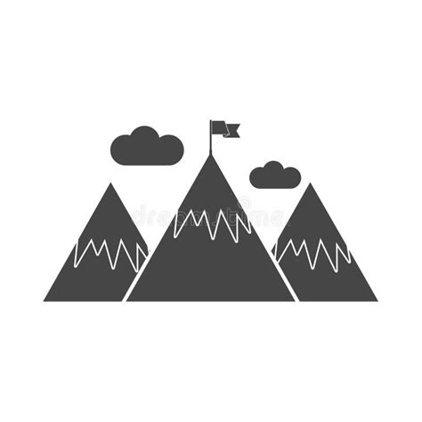 Man On Top Of Mountain With Flag Sticker Icon Isolated On Gray