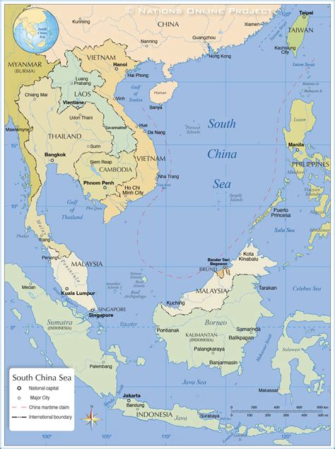 Political Map Of South China Sea Nations Online Project