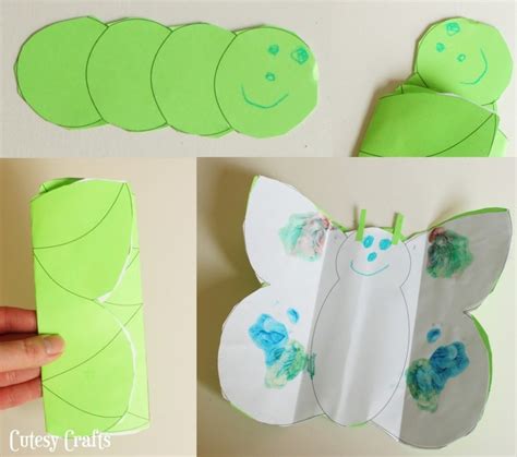 Caterpillar Into Butterfly Craft For Kids Cutesy Crafts