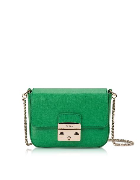 Lyst Furla Metropolis Saffiano Leather Mini Crossbody Bag Wchain In