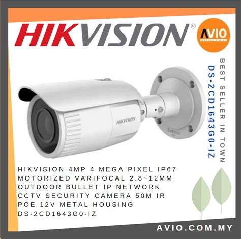hikvision 4mp 4 mega pixel ip67 motorized varifocal bullet ip network cctv security camera 50m