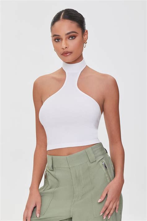 Cropped Halter Sweater Top