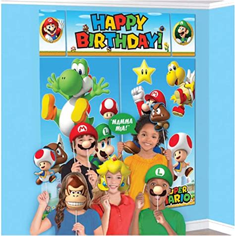 Jp Super Mario Happy Birthday Giant Scene Setters壁デコレーションキット
