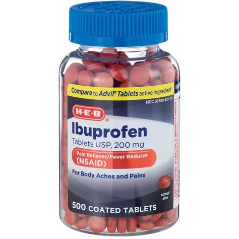 H E B Ibuprofen Fever Pain Relief Tablets Shop Pain Relievers At H E B