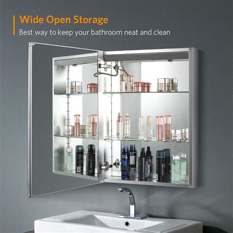 Buy Quavikey® Led Illuminated Bathroom Mirror Cabinet Aluminum Mirrored Bathroom Cabinets Wall