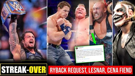 Roman Reigns Ending Fiends Streak John Cena Brock Lesnar Ryback Request Smackdown Ratings