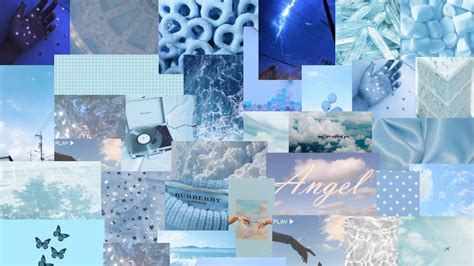 Download Bright Pastel Blue Collage Wallpaper