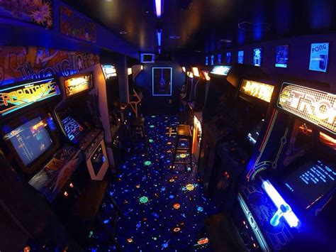 Awesome Arcade Room With Cool Carpet Arcade Game Room Arcade Room