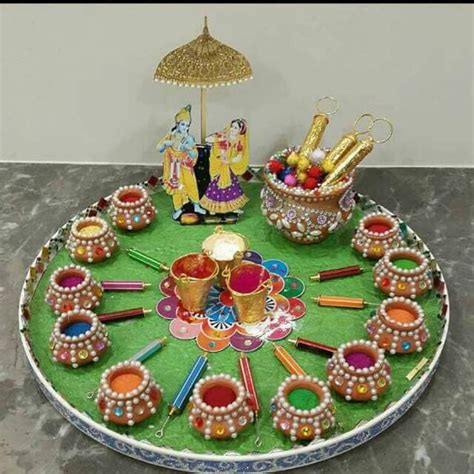 Holi Festival Packing Thali Decoration Ideas Janmashtami Decoration
