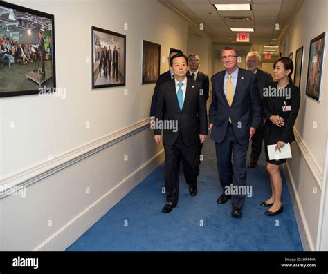 Secretary Of Defense Ash Carter Walk With The Korean Minister Of