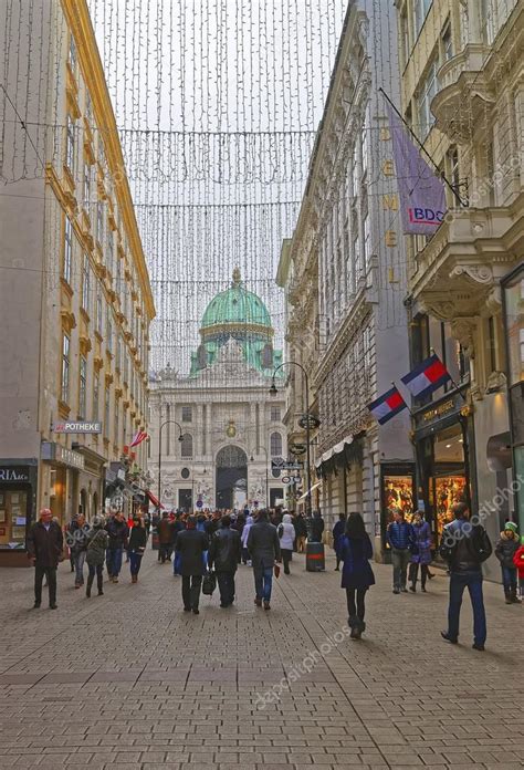 Kohlmarkt Street With Hofburg Complex In Downtown Of Vienna In Austria