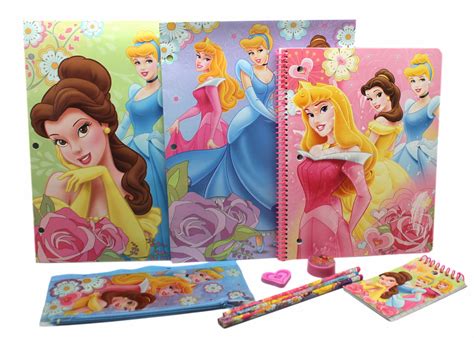 Disney Princess Colorful School Supplies Set 8 Different Items