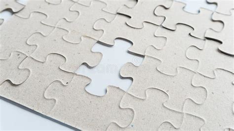 Put Missing Jigsaw Puzzle Into The Paper Board Stock Image Image Of