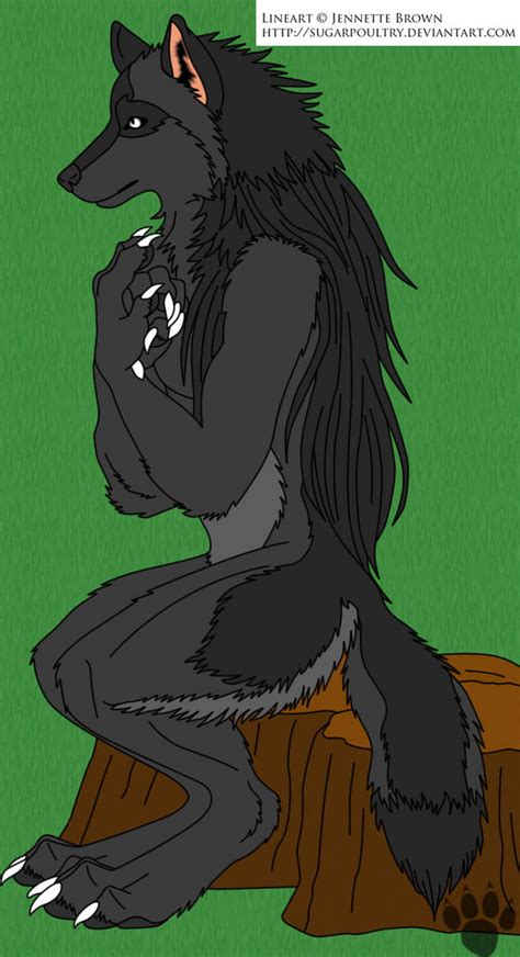 Sitting Female Werewolf By Preg Fur On Deviantart