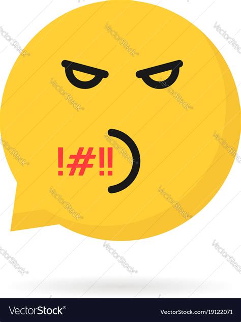 Rude Emoji Speech Bubble Logo Royalty Free Vector Image