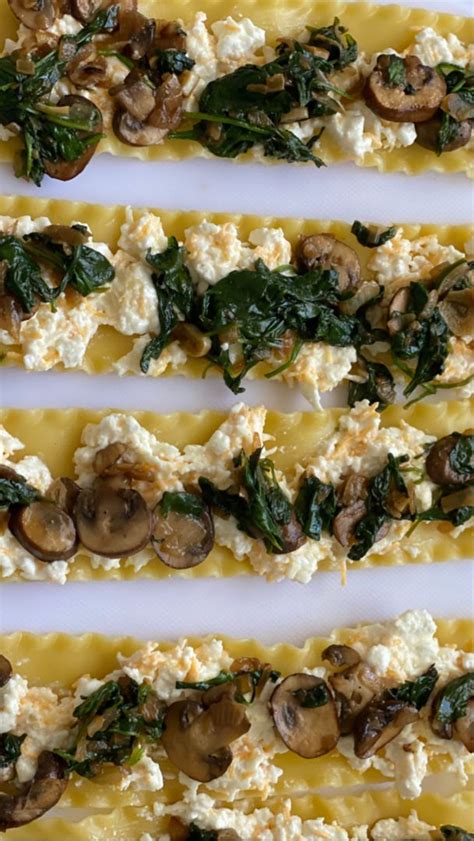 Mushroom Lasagna Roll Ups In Creamy Gorgonzola Cauliflower Sauce