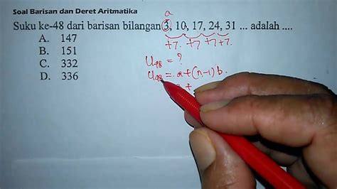Tutorial Mencari Suku Ke N Pada Barisan Aritmatika Matematika SMP YouTube