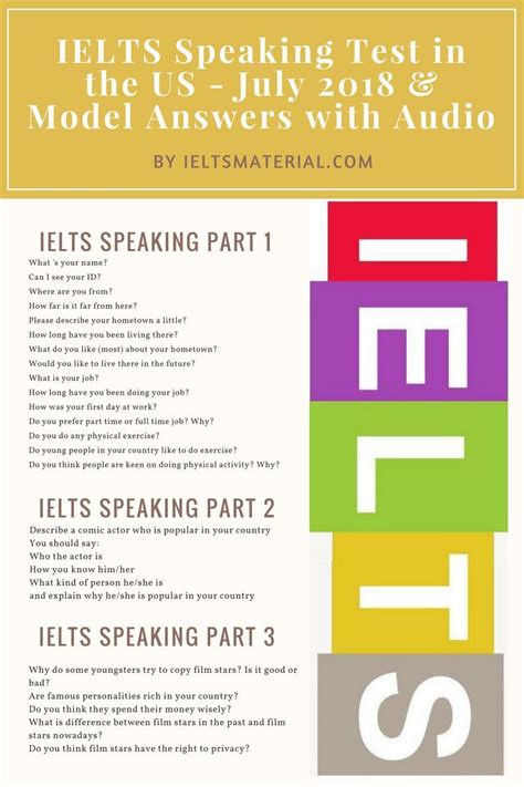 Ielts Speaking Test In The Us July 2018 And Model Answers With Audio