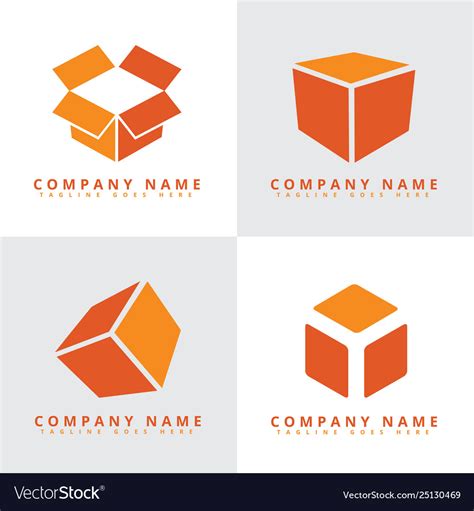 Simple And Modern Carton Box Logo Royalty Free Vector Image
