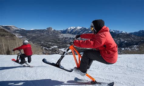 Skis are measured in centimeters, and generally need to be almost as tall as the skier. SkiBike Festival!- Purgatory Resort