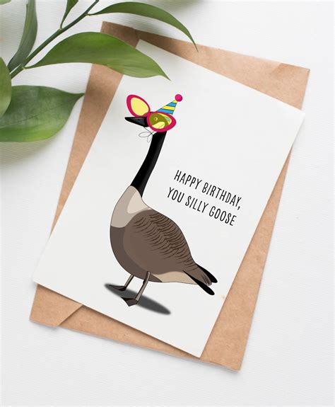 Silly Goose Birthday Card Funny Birthday Card For Mom Humorous