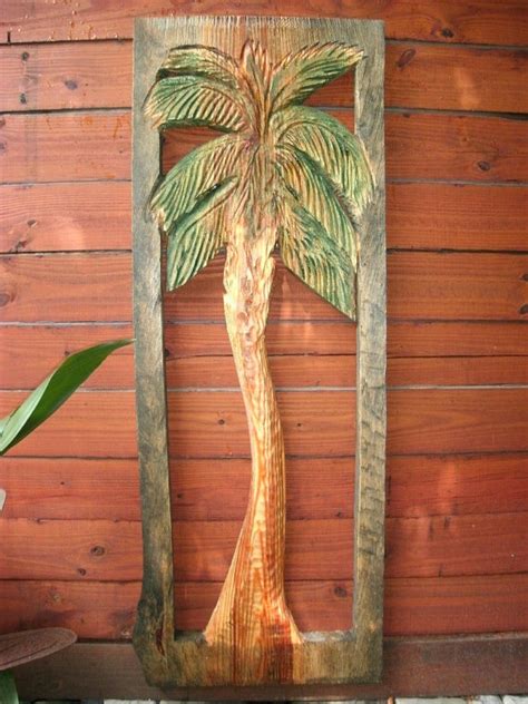 Large Palm Tree Wood Carving Art With Chainsaw Palmtrees Woodcarving