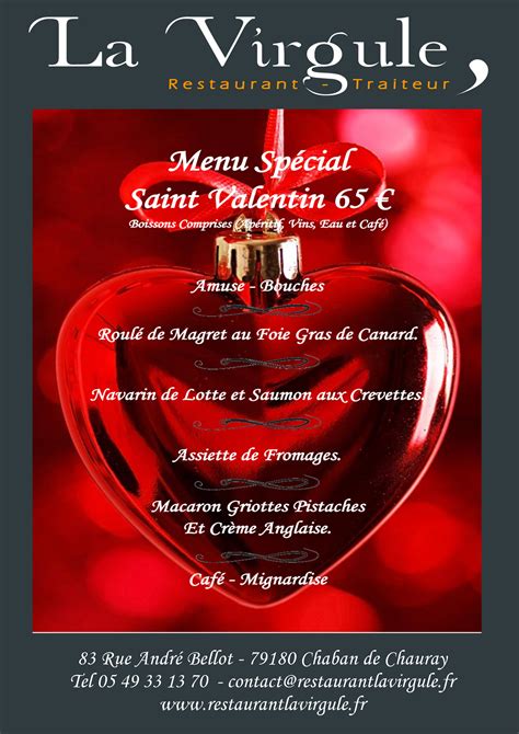 Saint Valentin Restaurant La Virgule