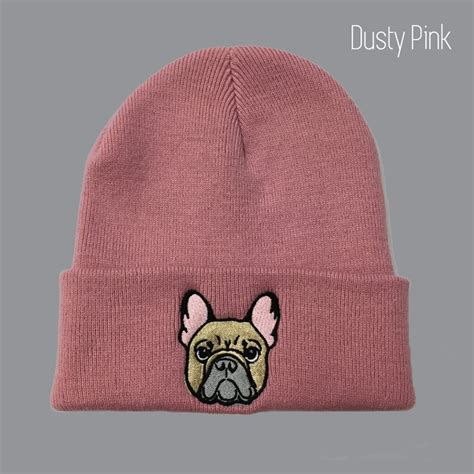 French Bulldog Beanie Embroidered Hat Frenchie Dog Lover Etsy