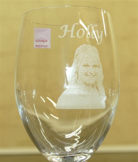Wine Glass With Photo Laser Engraved By Mychoice Firebridge Wine Glass Glass Stemless Wine Glass
