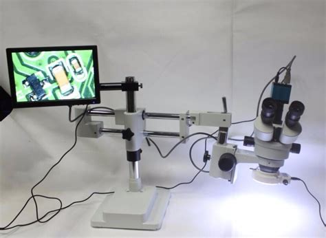 7x 90x Simul Focal Trinocular Stereo Zoom Microscope With Double Arm