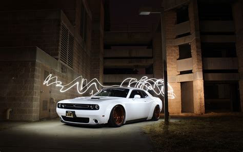 Download Wallpaper White Muscle Car Dodge Challenger By Scottk60