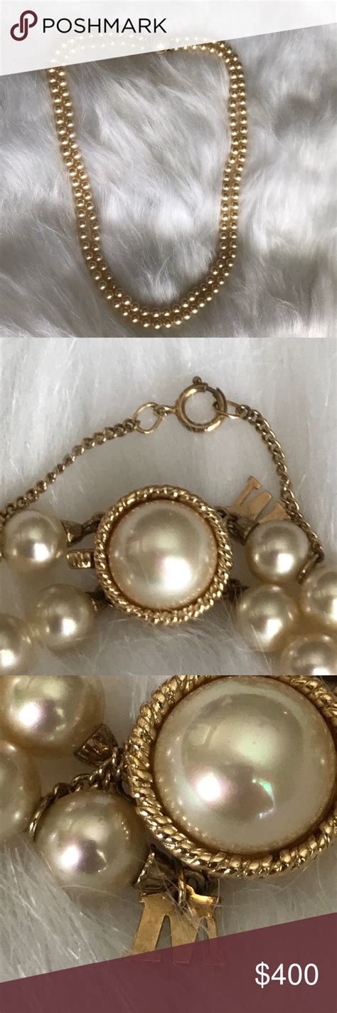 Majorica 14k Gold Pearls Necklace Gold Pearl Necklace Pearl Necklace