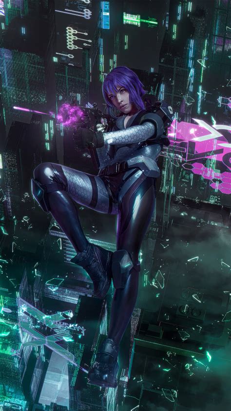 540x960 purple hair cyber punk girl wallpaper 540x960 resolution hd 4k wallpapers images