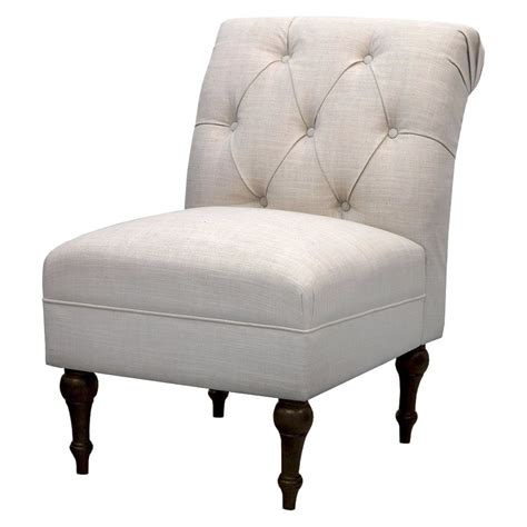 Threshold Tufted Back Slipper Chair Cream Linen Upholstered Chairs