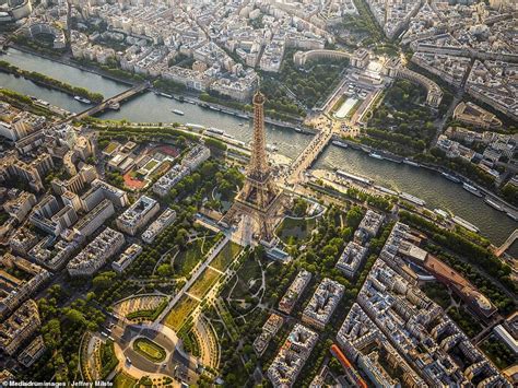 Paris From Above Eiffel Tower And Champs Élysées In Aerial Pictures