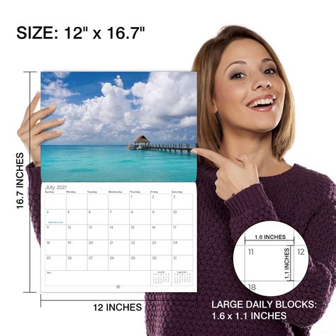 2022 Wall Calendar Month To View Calendar With Coastal Scenes Jan