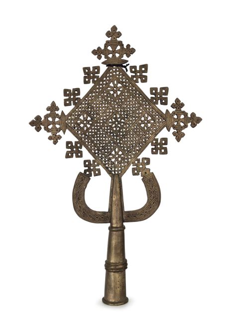 Sold Price An Ethiopian Orthodox Processional Cross Bronze With