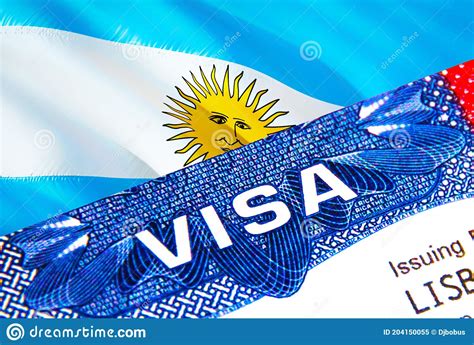 Argentina Visa In Passport Usa Immigration Visa For Argentina Citizens Focusing On Word Visa