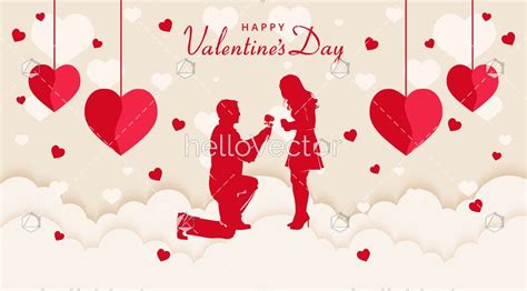 Man Proposing To A Woman Valentines Day Background Vector