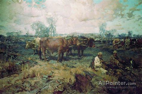 Stepan Kolesnikov The Plough Field Oil Painting Reproductions For Sale