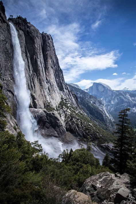 Upper Yosemite Falls And Half Dome Yosemite National Park Oc 3648×