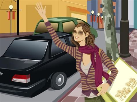 Girl Taxis Street Wallpaper Hd Vector 4k Wallpapers Images Photos