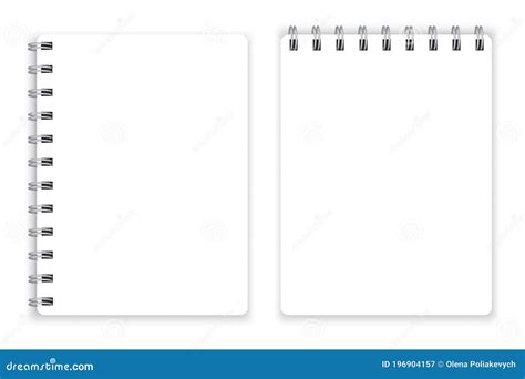 Blank Notepad Spiral Notepad On Top And Side Bound Diary Page Stock